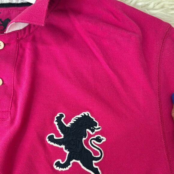 Express Pink Polo Shirt with Navy Trim - Picture 6 of 8